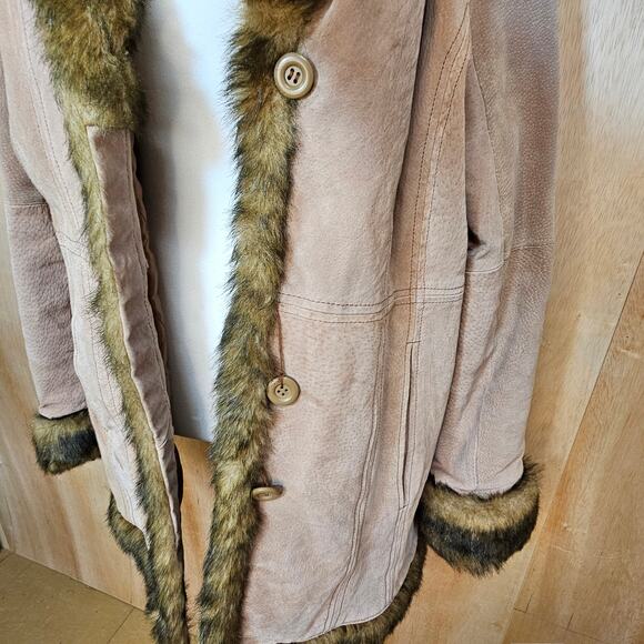 Jamie Nicole Collection 100% Genuine Leather Jacket With Fur Trim Size‎ Medium - Picture 7 of 11